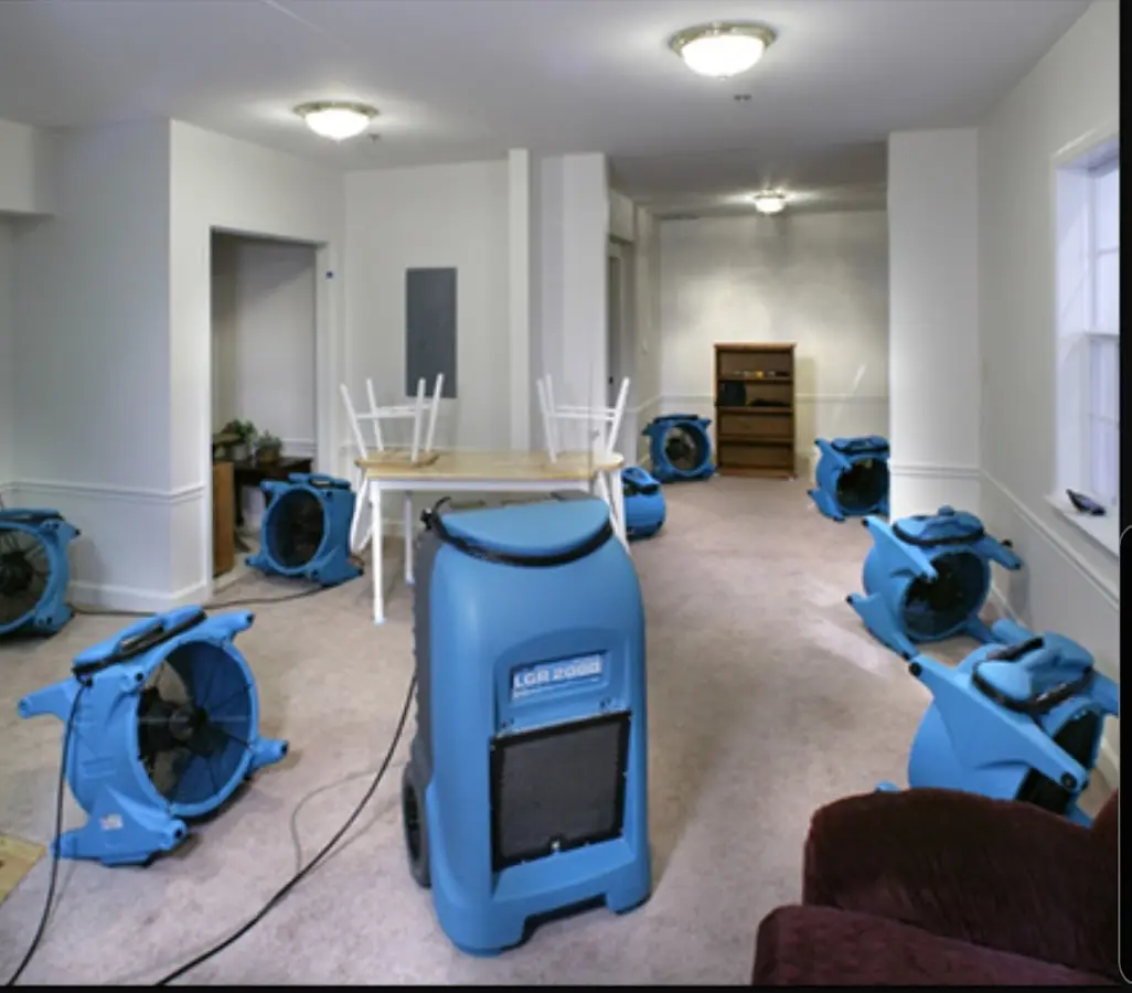 Air movers and dehumidifier setup for Water Extraction & Removal in Twin Lakes
